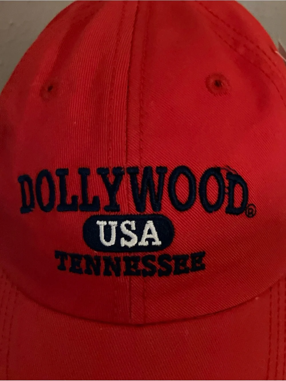 Dollywood Park Hat Red.Youth Size NWT